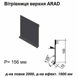 Ветровая планка верхняя ARAD RAL 8016 PE 0,5 мм