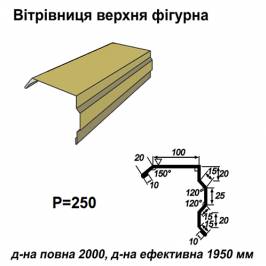 Вітрова планка фігурна RAL 1002 PE 0,45 мм