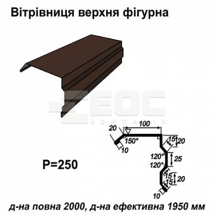 Ветровая планка фигурная RAL 8017 PE 0,5 мм
