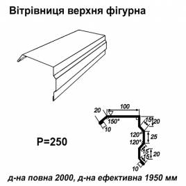 Вітрова планка фігурна RAL 9003 PE 0,45 мм