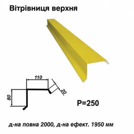 Ветровая планка верхняя RAL 1021 PE 0,45 мм