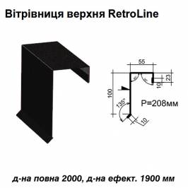 Вітрова планка верхня Retroline RAL 033 PEMA 0,5 мм