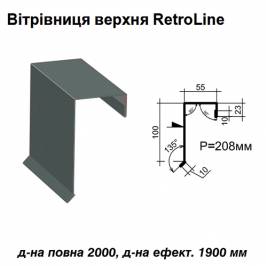 Ветровая планка верхняя Retroline RAL 023 PURMAT 0,5 мм
