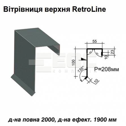Ветровая планка верхняя Retroline RAL 023 PURMAT 0,5 мм