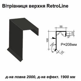 Ветровая планка верхняя Retroline RAL 033 PURMAT 0,5 мм