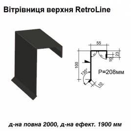 Вітрова планка верхня Retroline RAL 033 PURMAT 0,5 мм