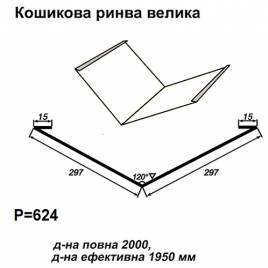 Ендова большая RAL 9003 PE 0,45 мм