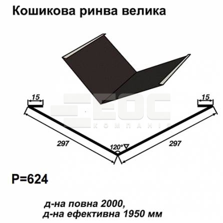 Ендова большая RAL 033 PURMAT 0,5 мм