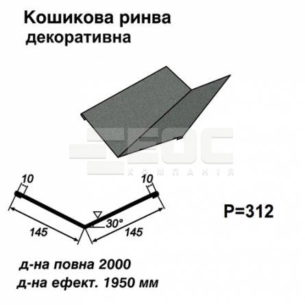 Кошикова ринва декоративна RAL 023 PEMA 0,5 мм  