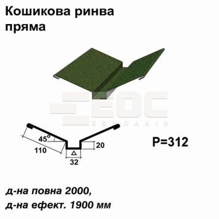 Кошикова ринва пряма RAL 011 PEMA 0,45 мм  
