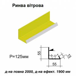 Ендова ветровая RAL 1021 PE 0,5 мм