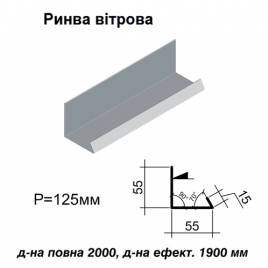 Ендова ветровая RAL 7000 PE 0,5 мм
