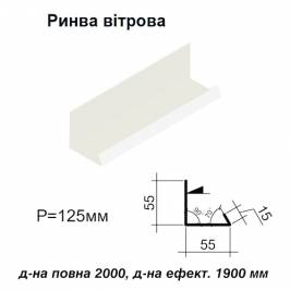 Ринва вітрова RAL 9003 PE 0,5 мм