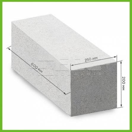 Газобетонный блок гладкий Stonelight D500, 600х200х250