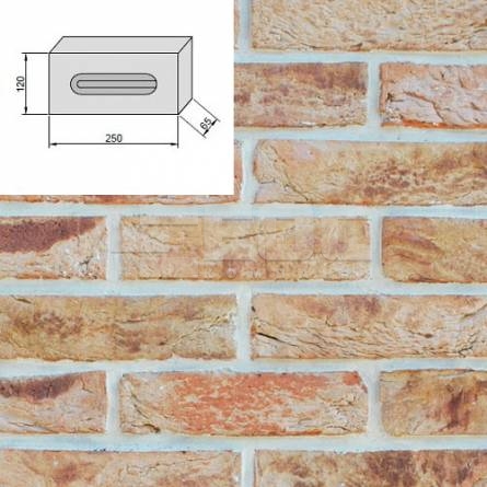 Кирпич ручной формовки Обожженная роза №24 NF 250x120x65