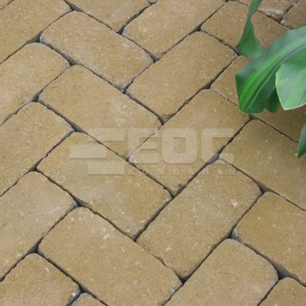 Тротуарная плитка Кирпич Антик 200х100х60 Горчичный