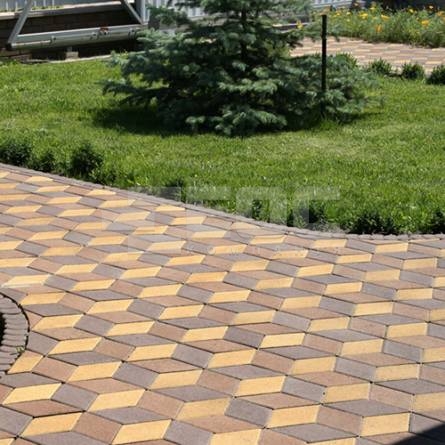 Тротуарная плитка Ромб 150х150х60 Персиковый